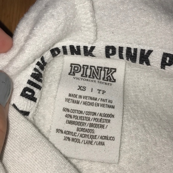 PINK white and maroon sweatshirt size xs - Picture 3 of 4